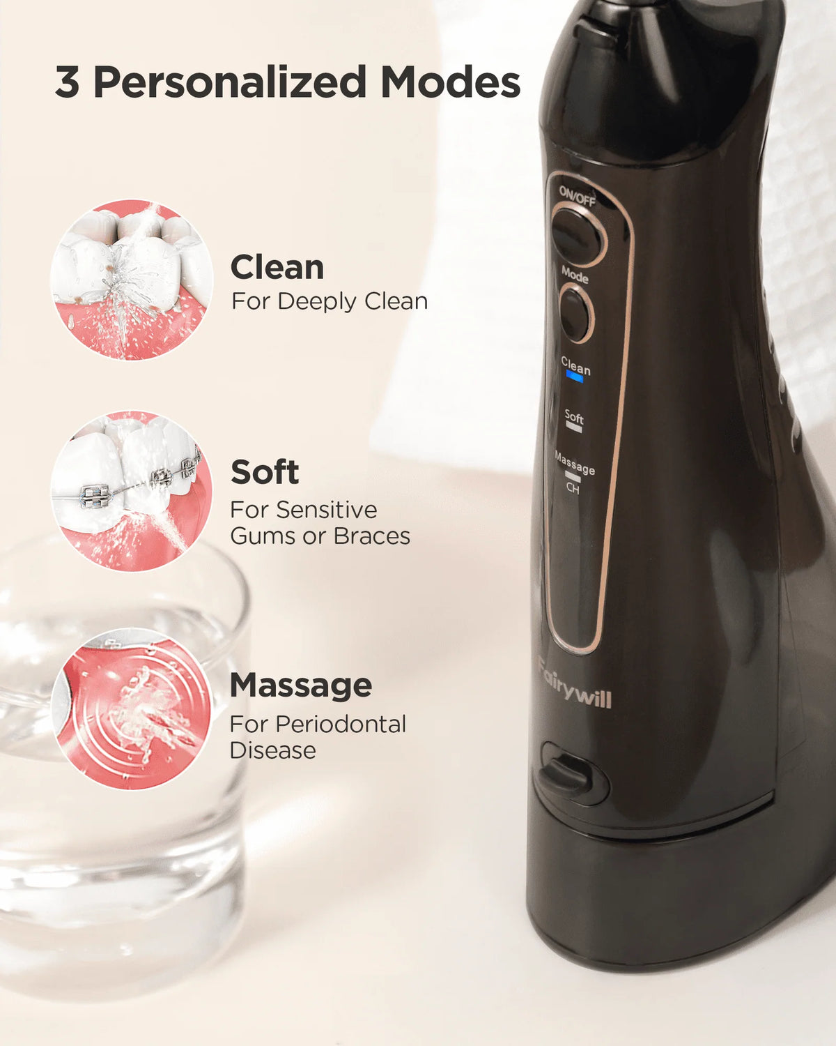 Black Water Flosser and Toothbrush Combo V592