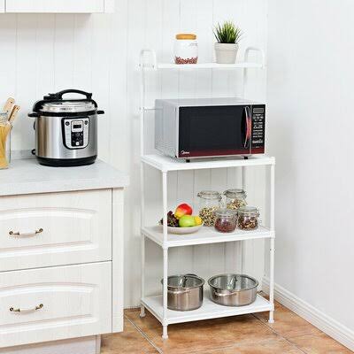White Kitchen Storage Baker Microwave Oven Rack Shelves L193
