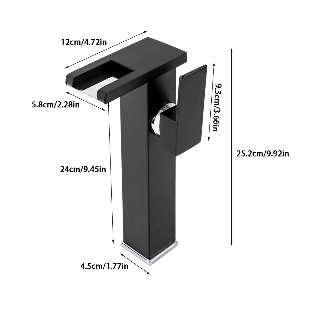 Waterfall Single-Handle Vessel Sink Faucet with LED Light T18613