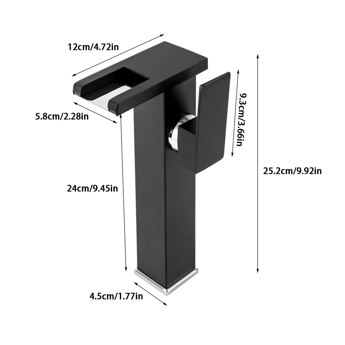 Waterfall Single-Handle Vessel Sink Faucet with LED Light T18613
