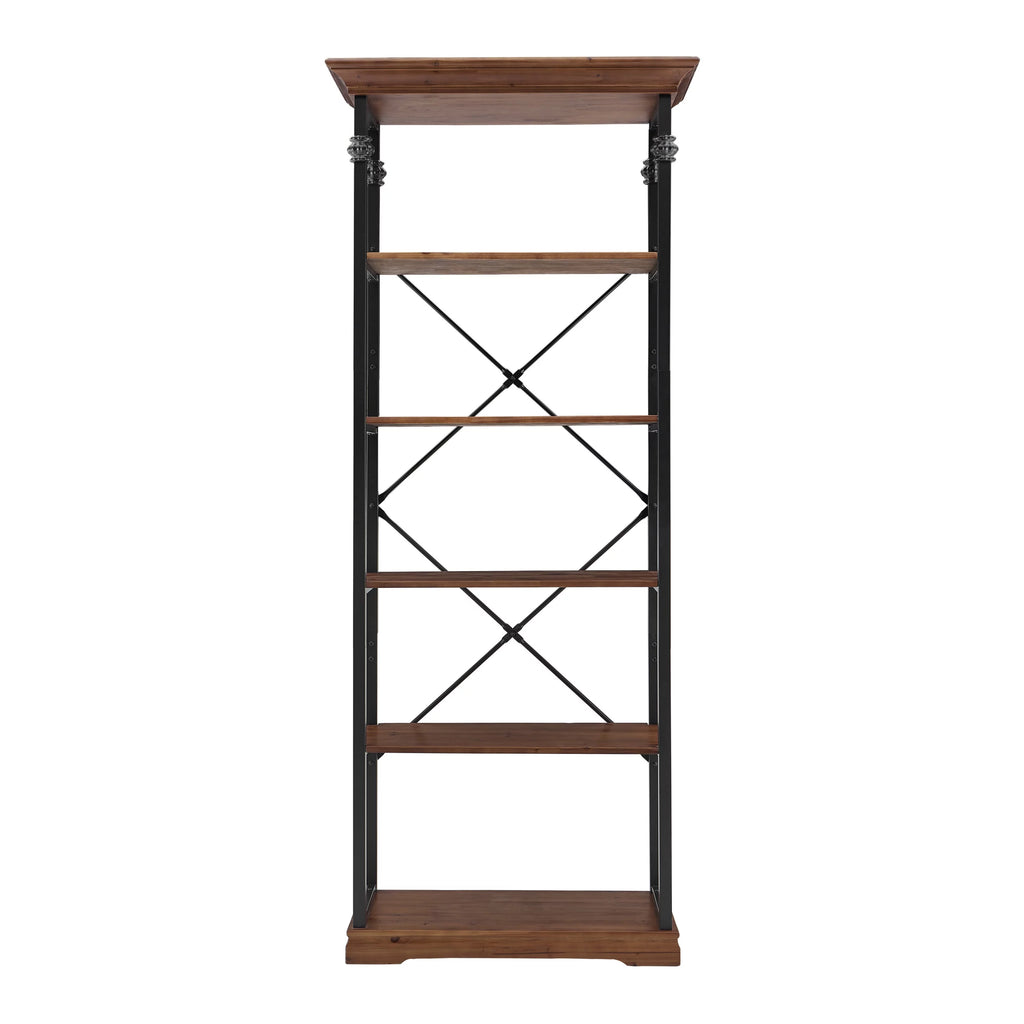 6-Tier Wood and Metal Bookcase Z75406