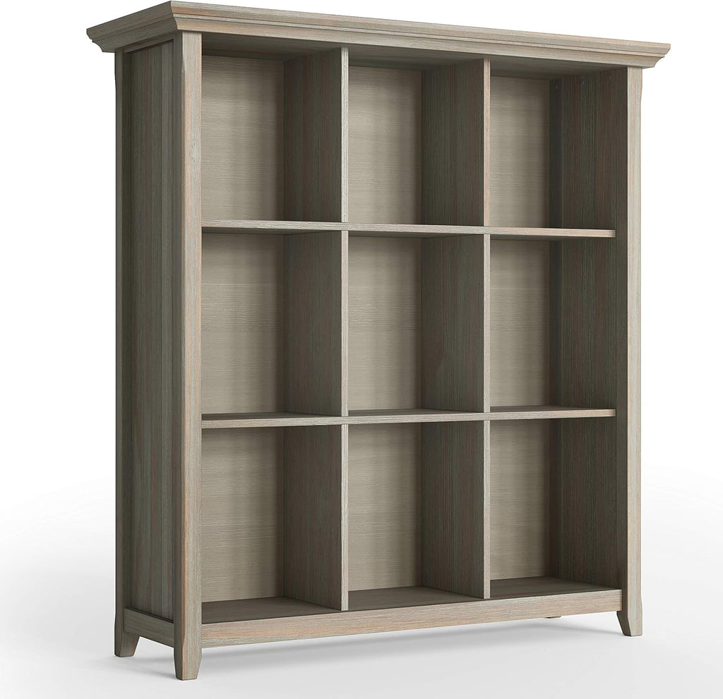 Rustic 9 Cube Bookcase and Storage Unit in Brunette Brown with 9 Shelves Y835194