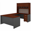 60 in. U Shaped Desk with Hutch & Mobile File Cabinet D23610