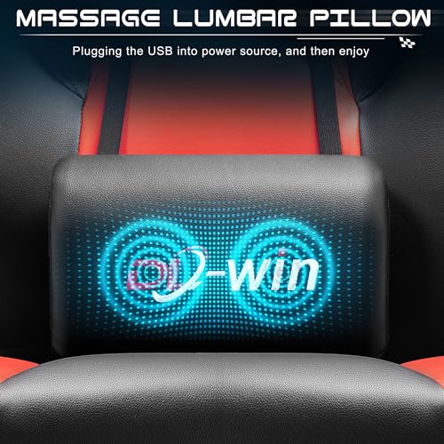 Gaming Chair with Footrest and Massage Lumbar Support D6173