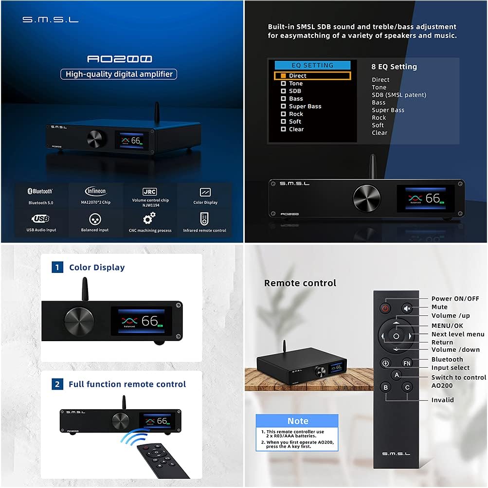 150W×150W 2 Channel HiFi Desktop Amplifier with Remote Control P67225