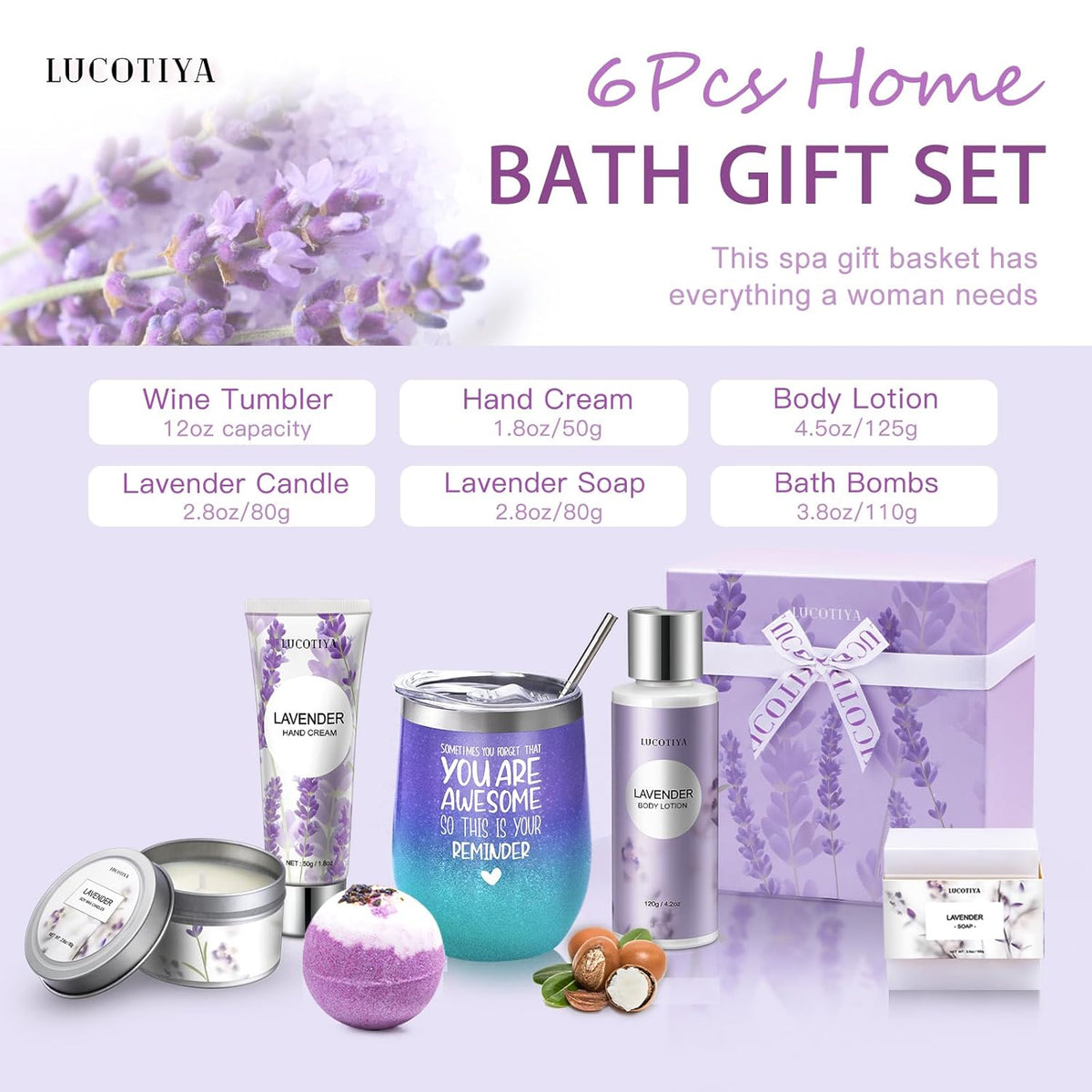 Purple Bubble Bath and Body Gifts Set S2145