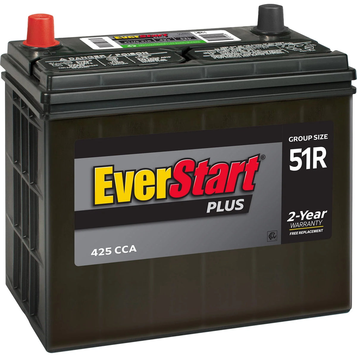 Lead Acid Automotive Battery, Group Size 51R 12 Volt, 425 CCA M352107