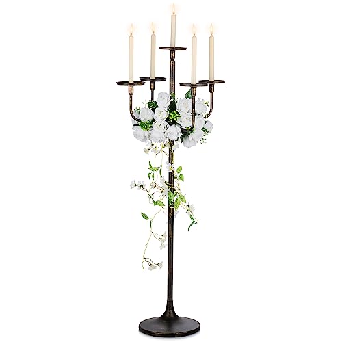 Black 5-arm 48inch Tall Metal Candle Holders E189