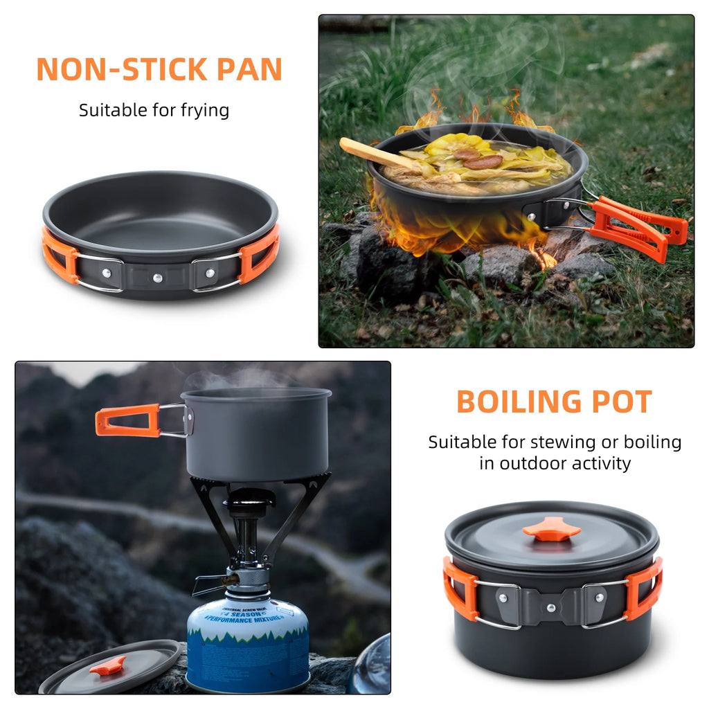 16pcs Camping Cookware Set with Pot and Pan L37503