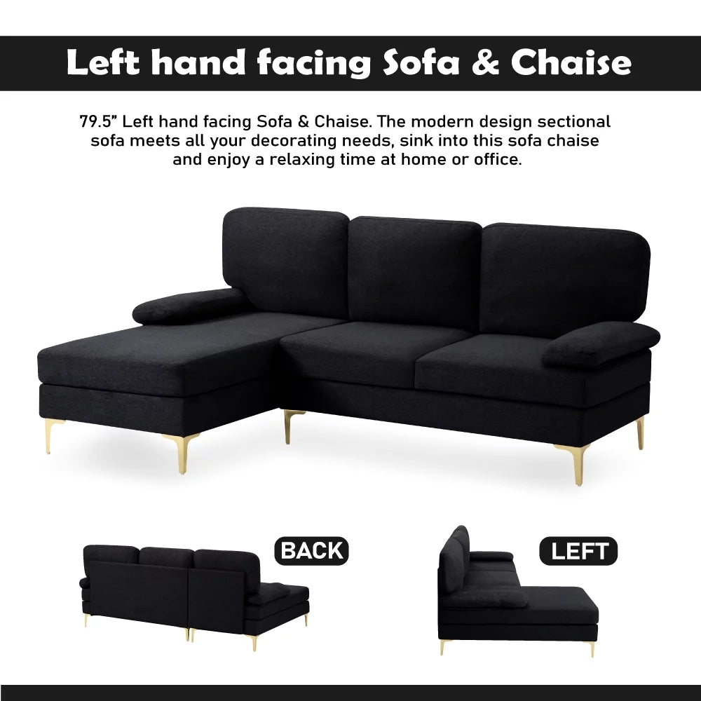 79.5 inch Left Hand Facing Sectional Sofa M93179
