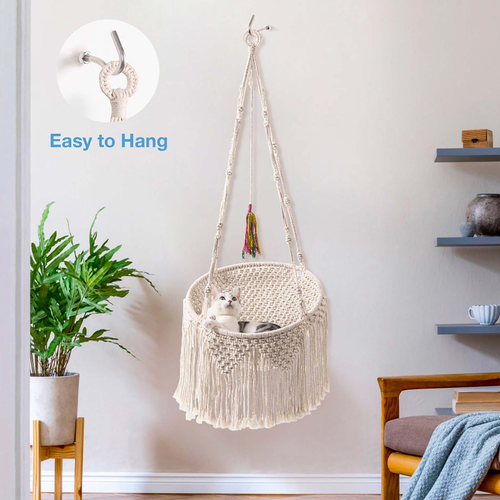 Woven Cotton Cat Hammock Hanging Bed O748500