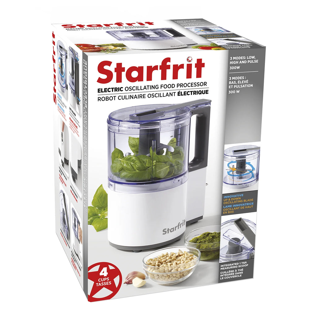 4-Cup 3-Speed Oscillating Food Processor, White V154