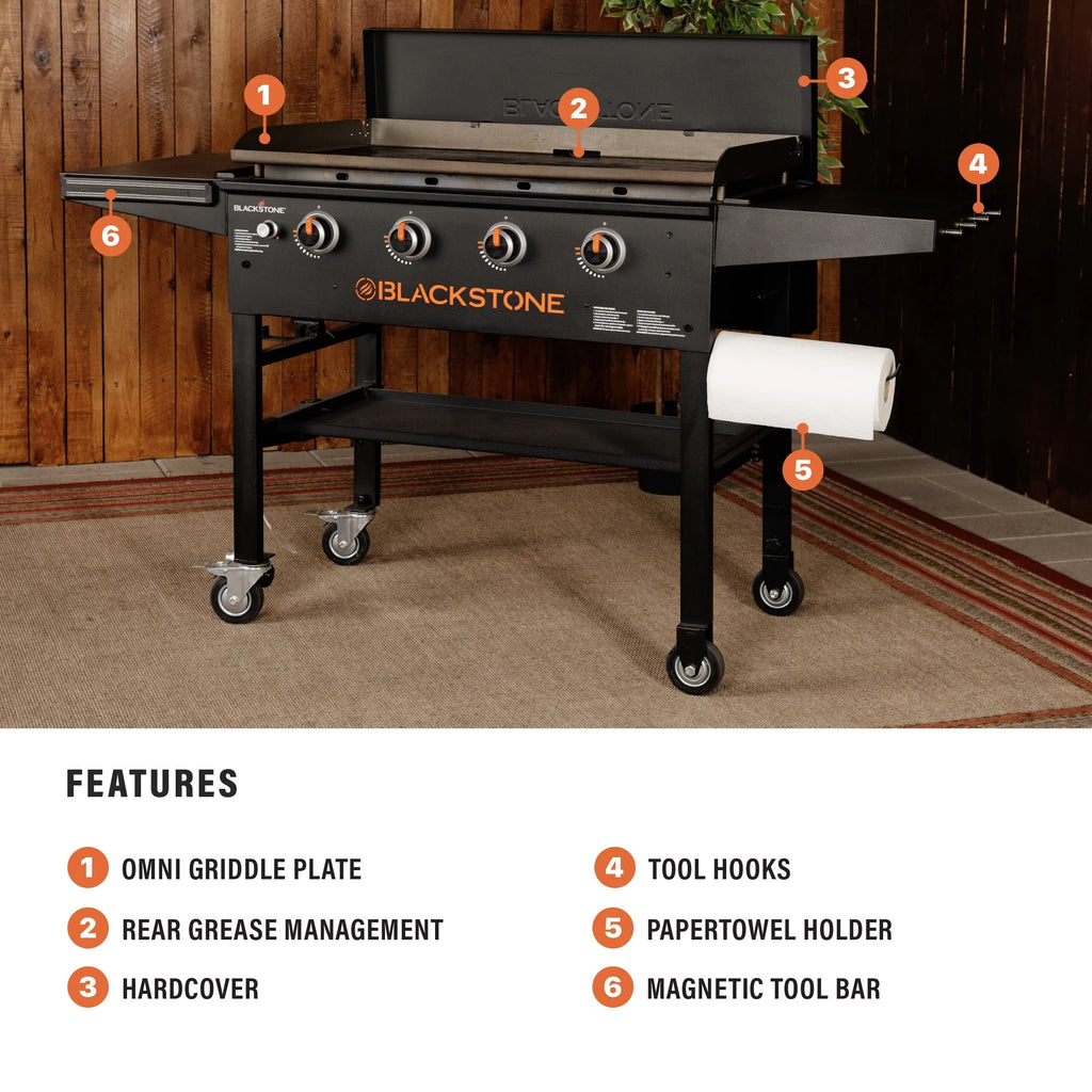 4-Burner Propane Griddle Cooking Station with Hard Cover A299411