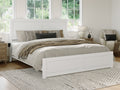 White Solid Wood King Bed Frame with Footboard C981