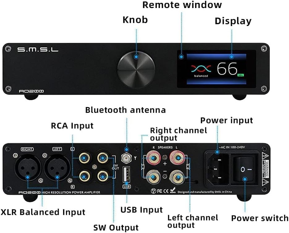 150W×150W 2 Channel HiFi Desktop Amplifier with Remote Control P67225
