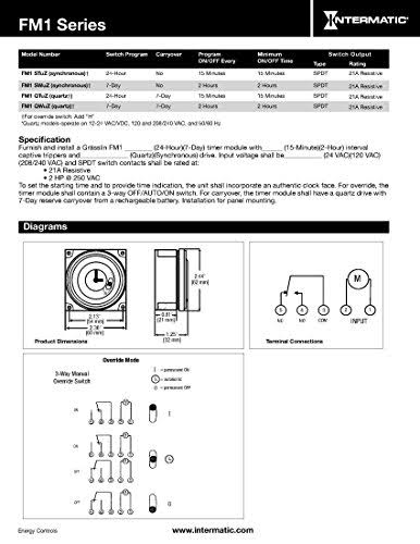 Electromechanical Timer, 7-Day, SPDT, 21A Y976131