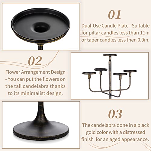 Black 5-arm 48inch Tall Metal Candle Holders E189