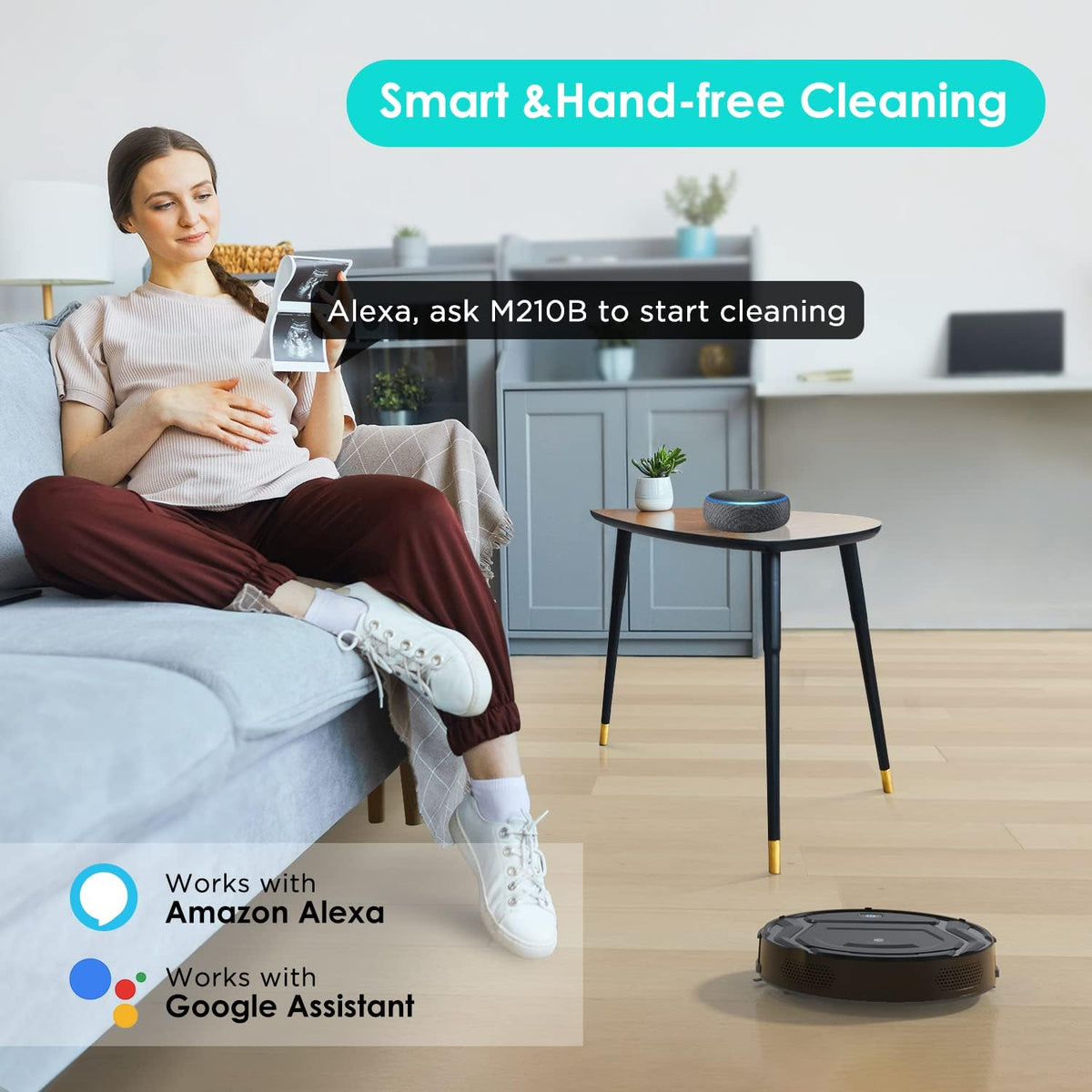 Robot Vacuum and Mop Tangle-free Suction Ultra-Thin Robotic Vacuum Cleaner B68383