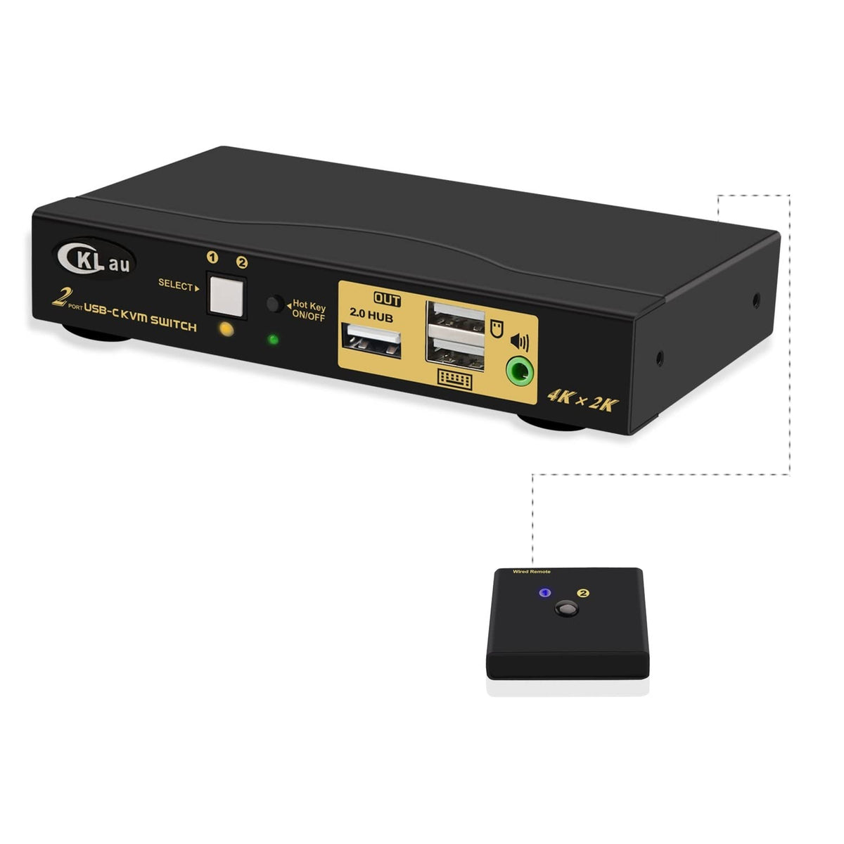 USB-C KVM Switch with Audio and USB 2.0 Hub D9278