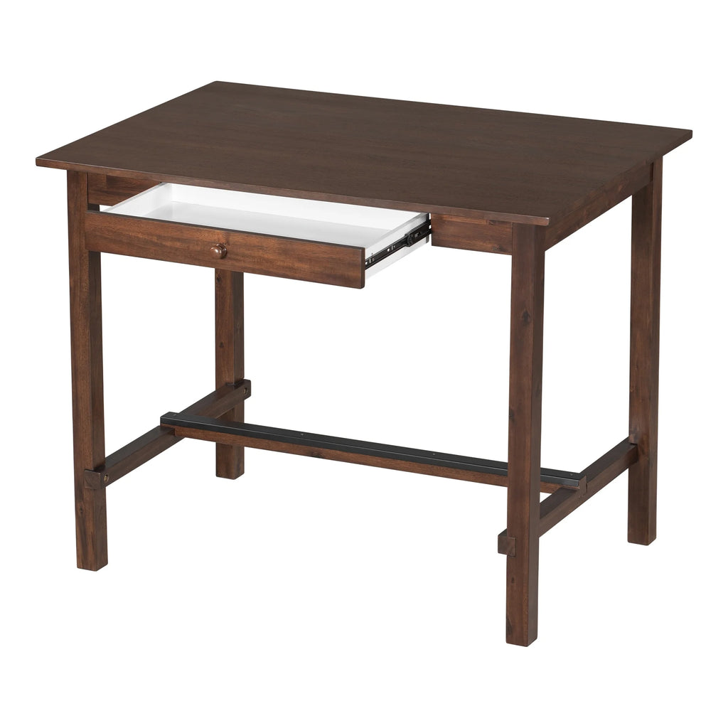Counter Height Dining Table with Storage Drawer Walnut S136564