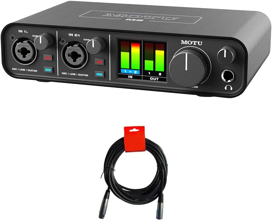 Motu M2 2x2 USB-C Audio Interface with XLR Cable U7879