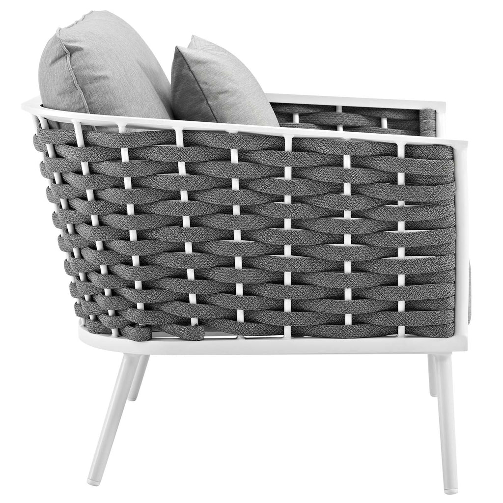 White Gray 3 Piece Outdoor Aluminum Sectional Sofa Set Q142813