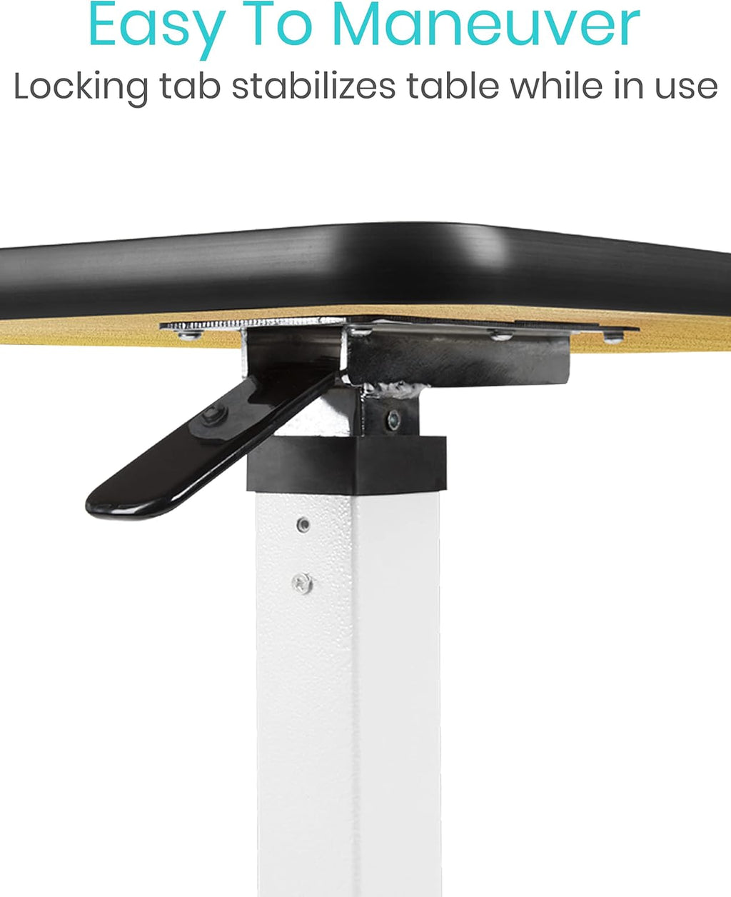 Overbed Table with Swivel Wheel Rolling Tray Adjustable Over Bedside Home Desk A680