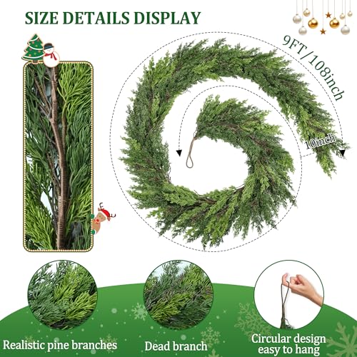 9FT Green Pine Garland U8984