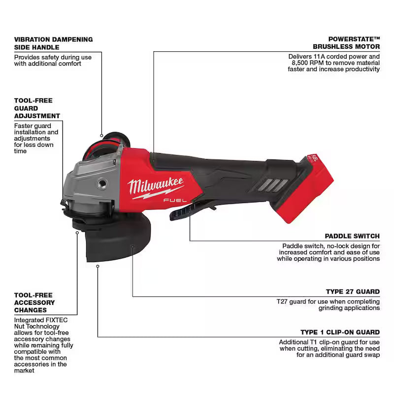 18V Lithium-Ion Brushless Cordless Grinder & 3/8 in. Impact Wrench Combo Kit A694