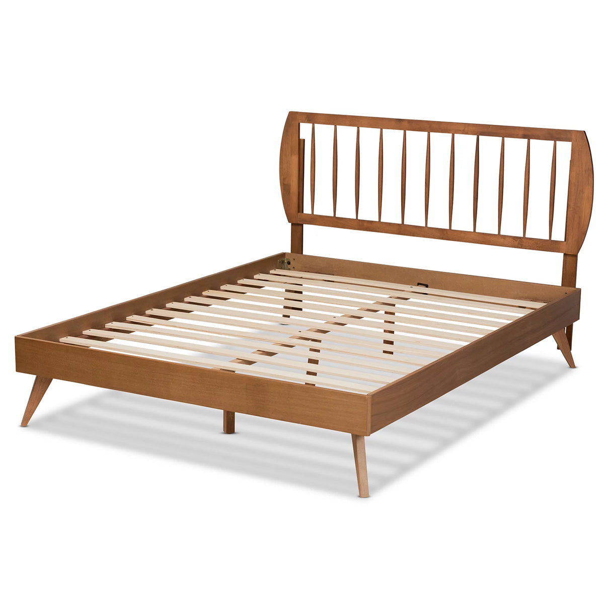 Queen Walnut Brown Engineered Wood Platform Bed G282