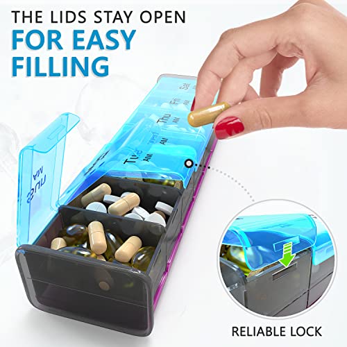 7 Day Pill Organizer with AM PM Compartments P72361