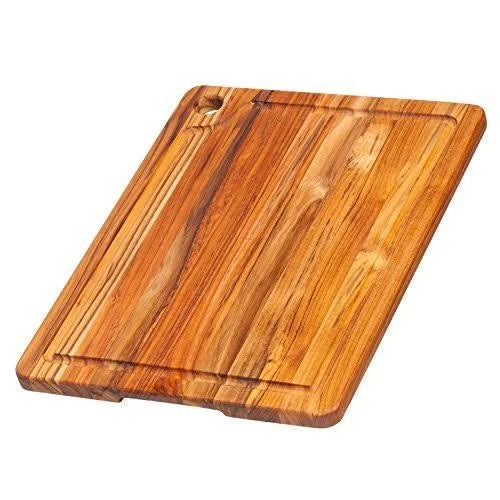 Teak Cutting Board with Corner Hole and Juice Canal W152711