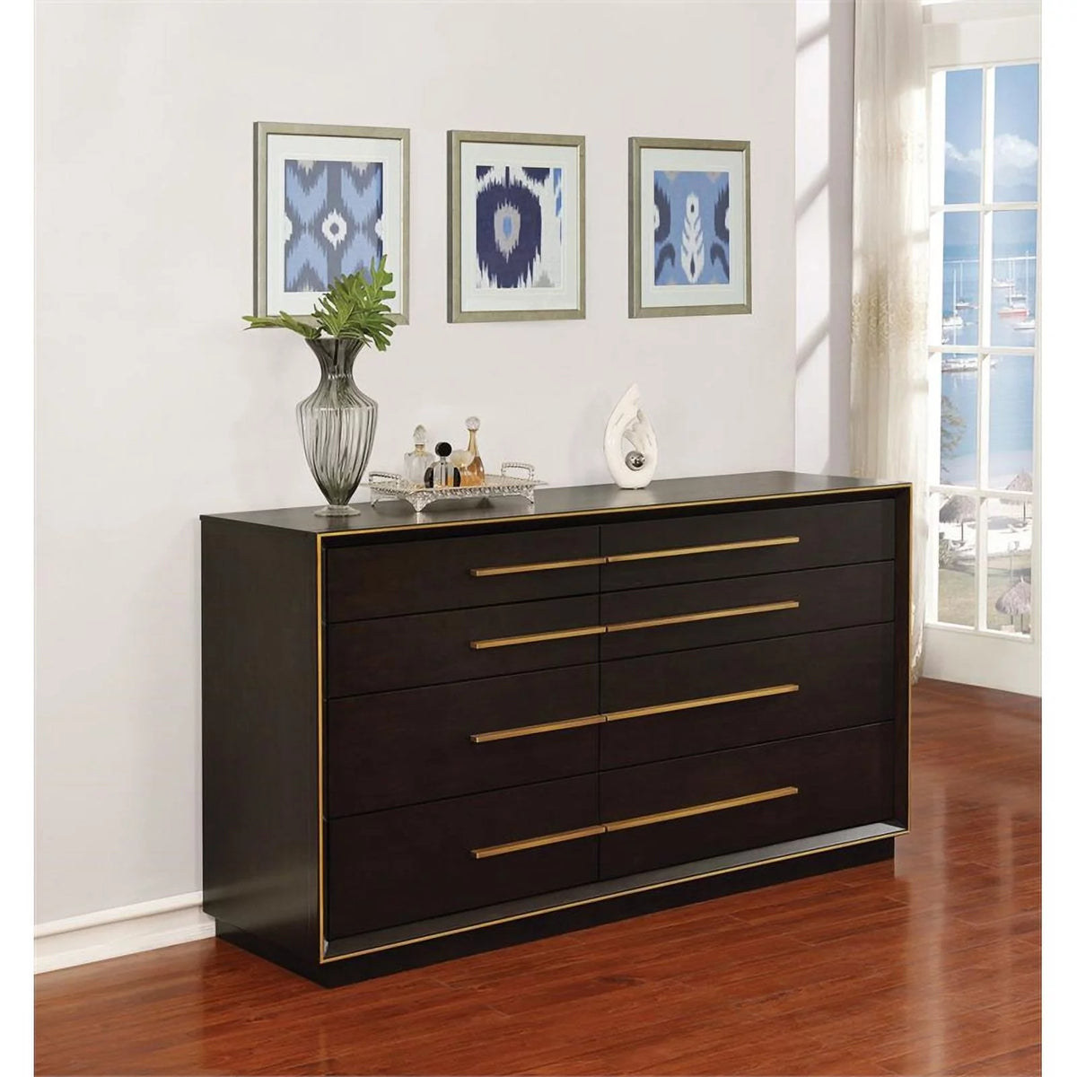 8 Drawer Modern Wood Dresser A942