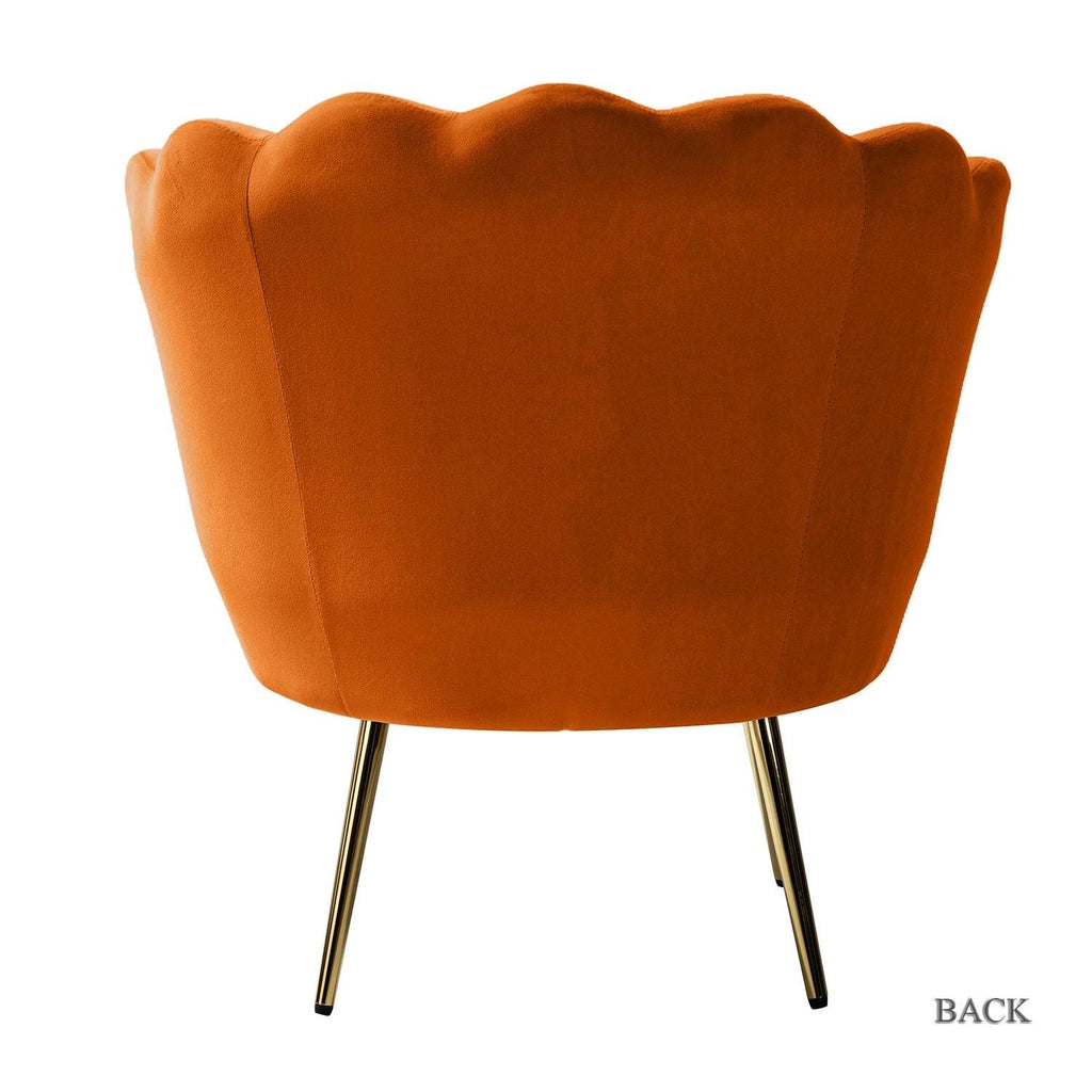 Tufted Barrel Chair with Golden Base - Teal I89259