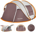 4 Person Pop Up Tent with 2 Mesh Windows & Doors Waterproof Brown H458