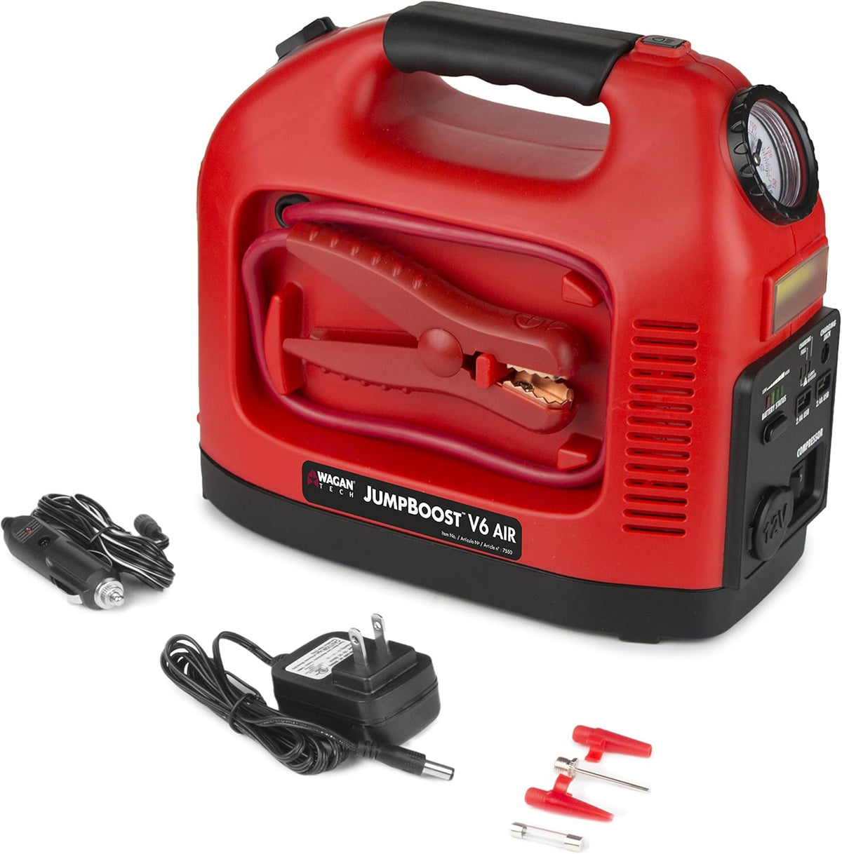 Battery Jump Starter Portable Power Supply, Air Compressor, Battery Bank and Tire Inflator E889