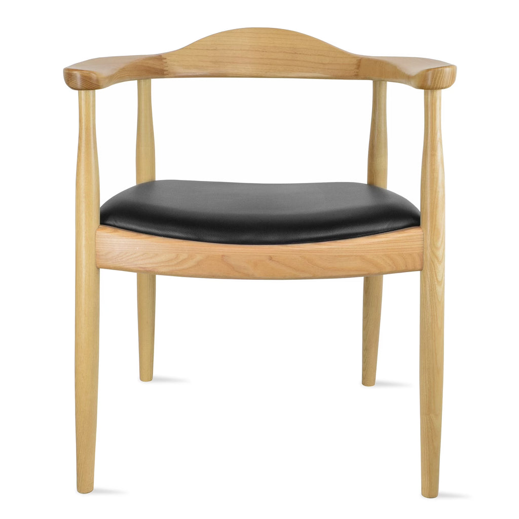 Solid Wood Farmhouse Dining Chair with PU Leather Cushion Seat T61280