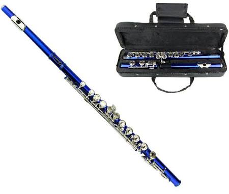 Silver Flute with Carrying Case, Tuner, Music Stand C6750