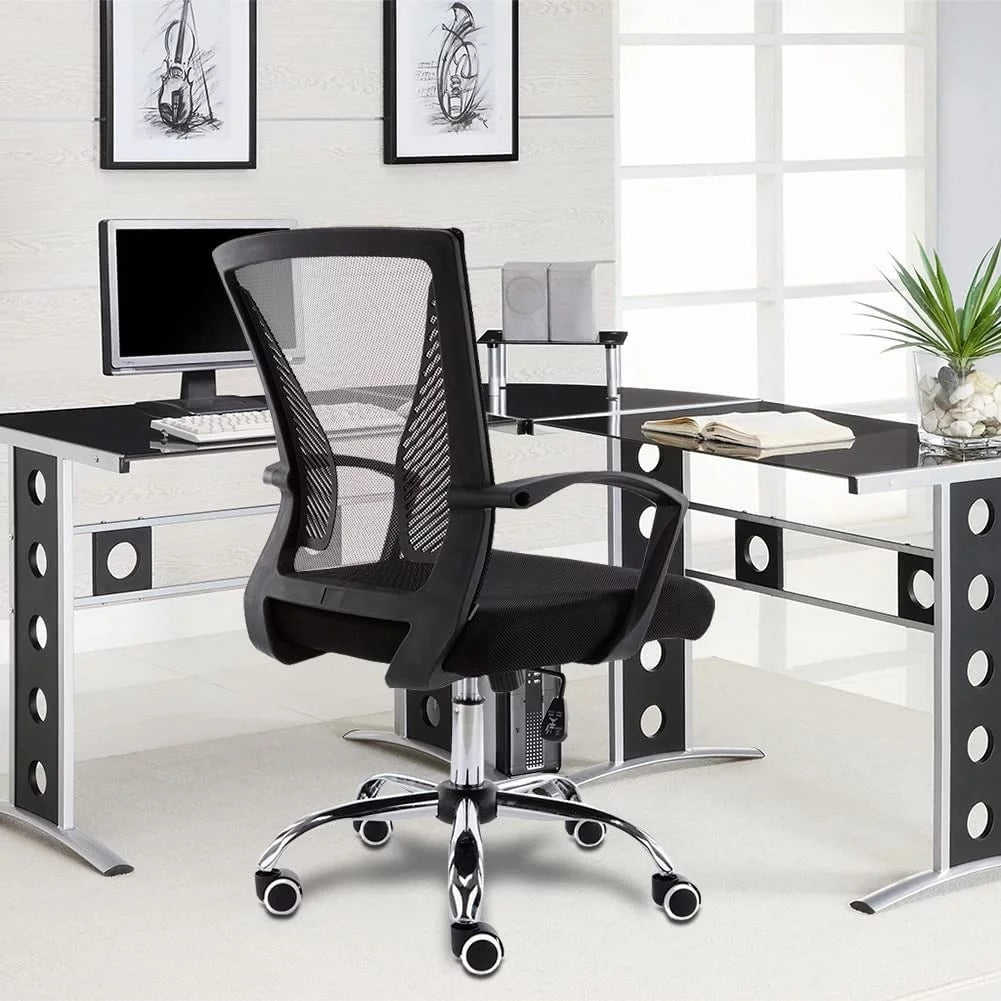 White Orange Mesh Back Desk Chair E2110