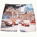 Blue Photographic Swim Trunks N850826