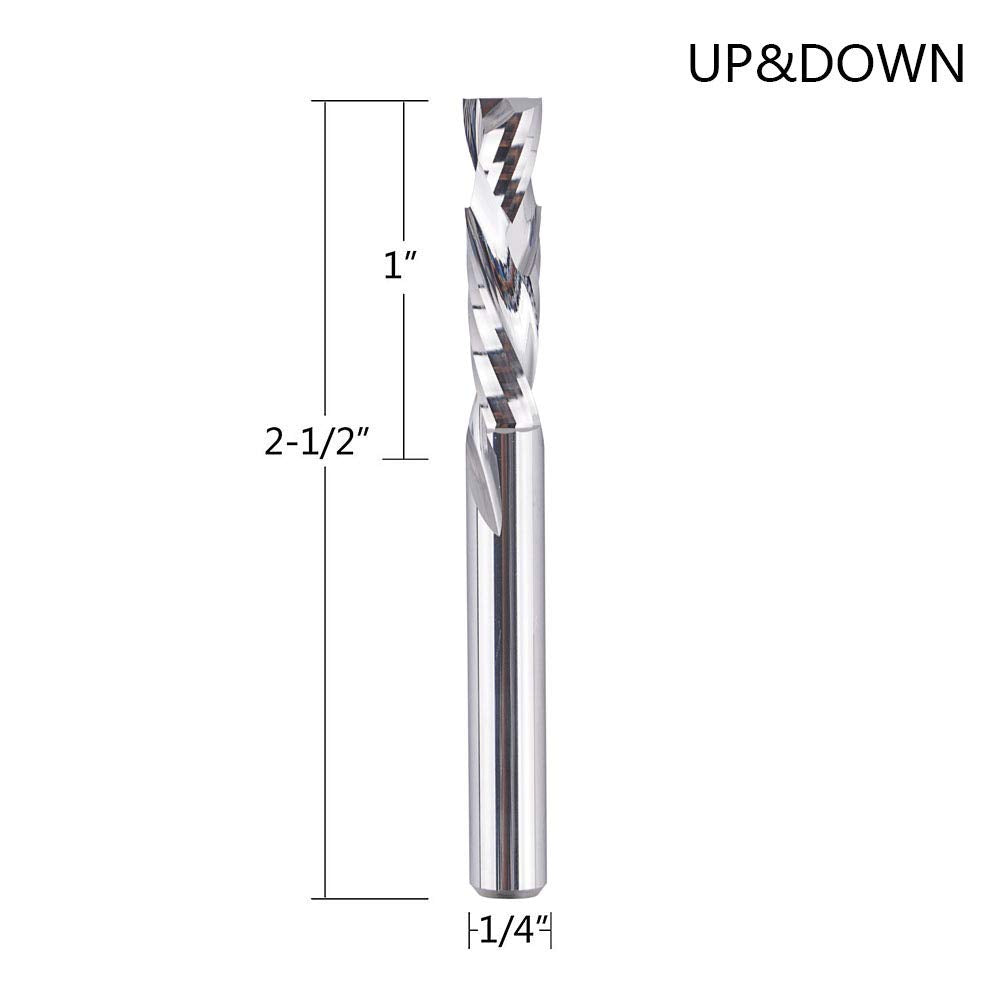 1/4 X 1 inch Carbide Spiral Router Bit with 1/4 inch Shank G389187