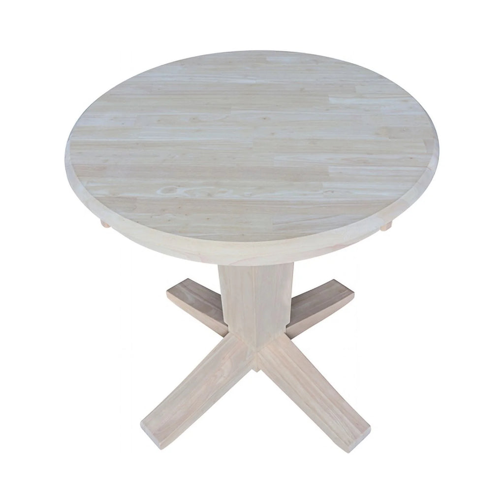 30" Solid Wood Round Top Pedestal Dining Table H4184