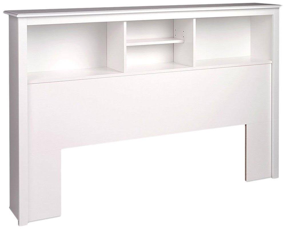 White Full/Queen Bookcase Headboard L1848