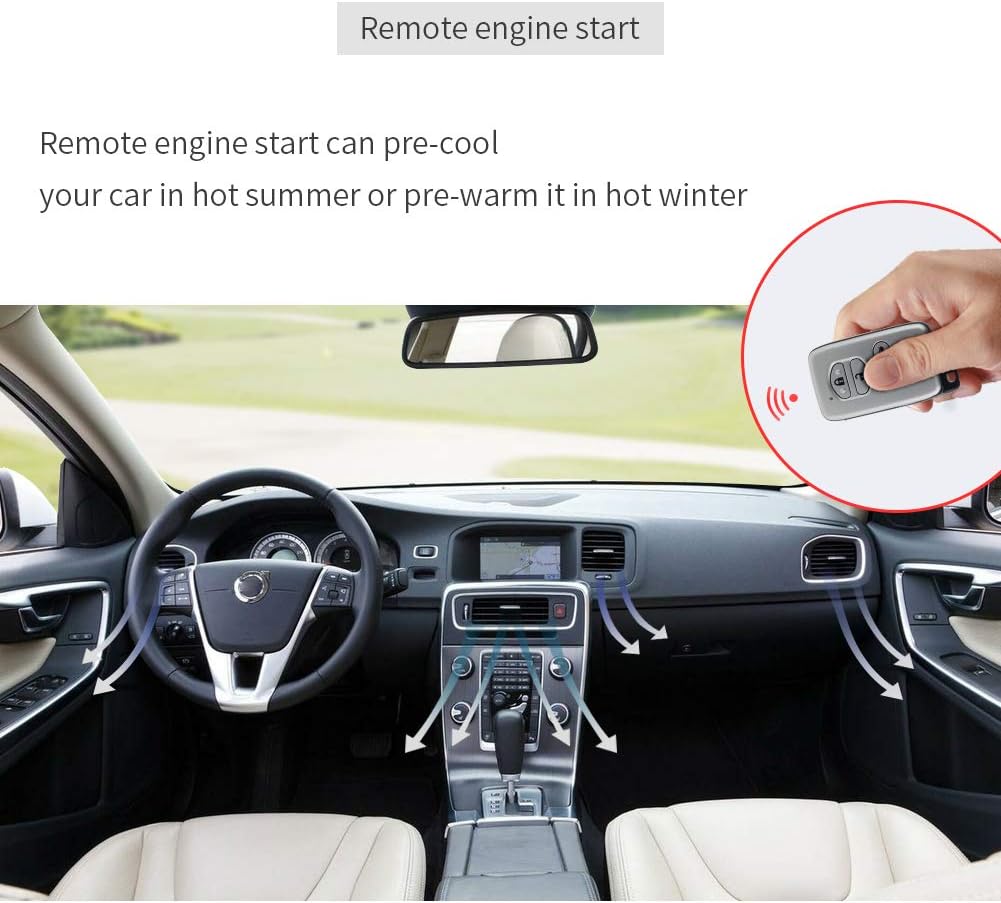 Smart Key PKE Car Alarm System Push Start Stop Button Keyless Go DC12V E8984