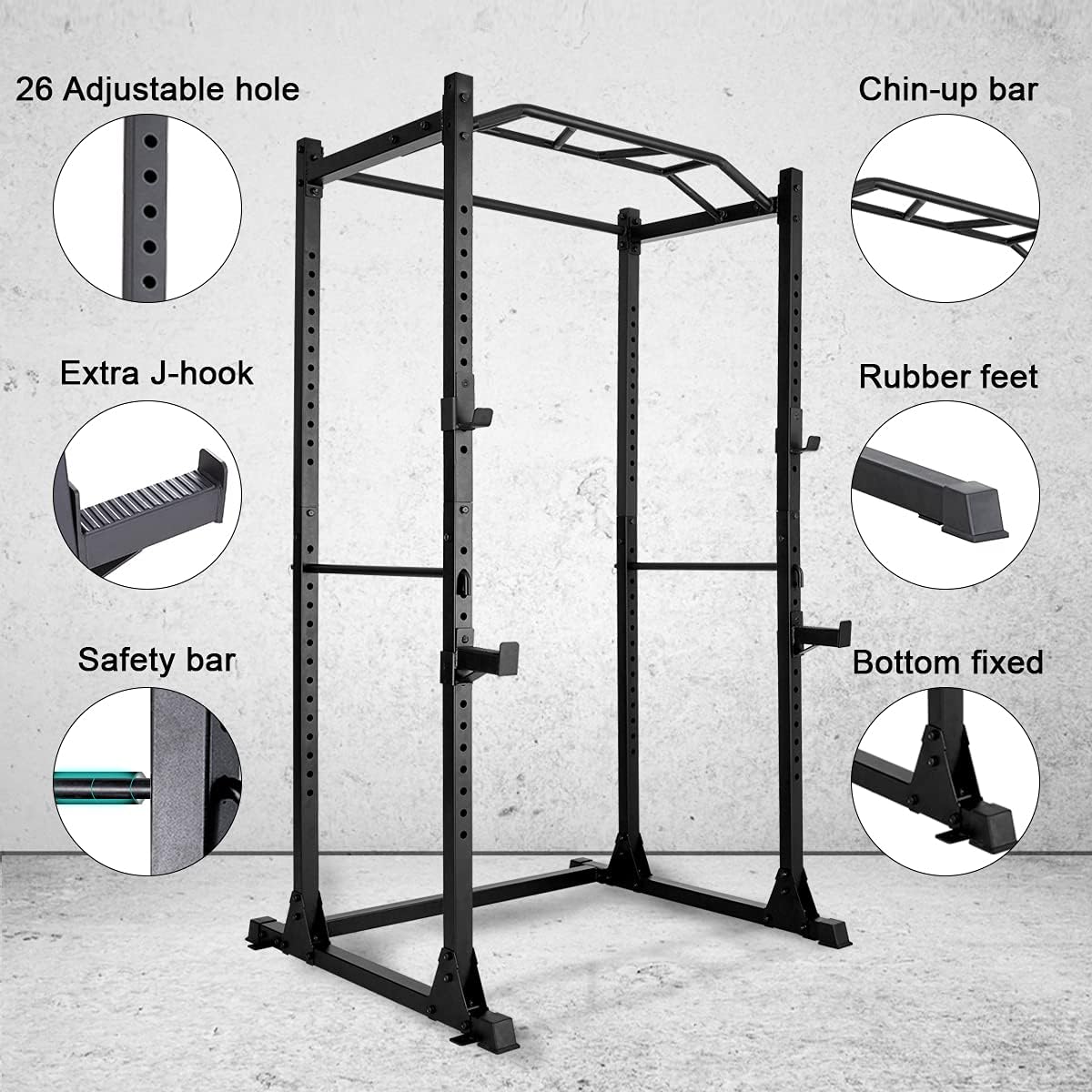1200lb Capacity Power Rack with 2 Extra J-Hooks B8885