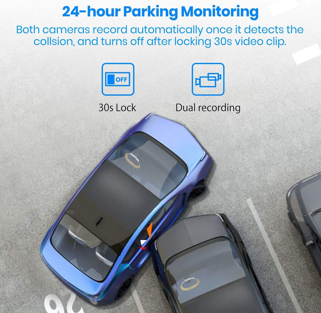 Rear View Mirror Camera with 9.35'' Touch Screen, Dual 1080P Night Vision W6771