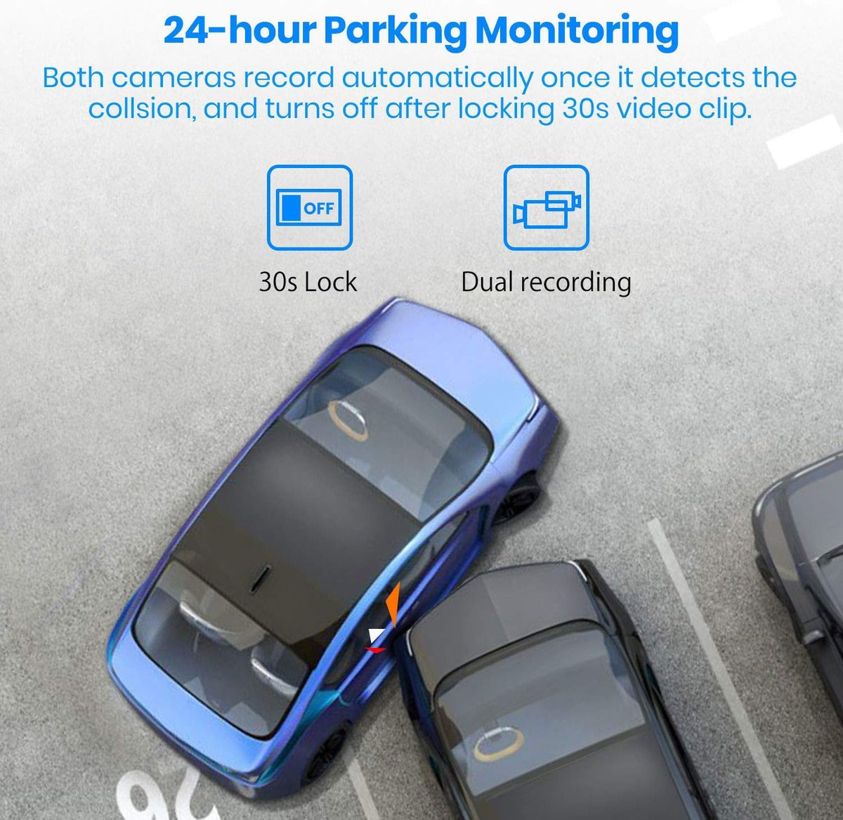 Rear View Mirror Camera with 9.35'' Touch Screen, Dual 1080P Night Vision W6771