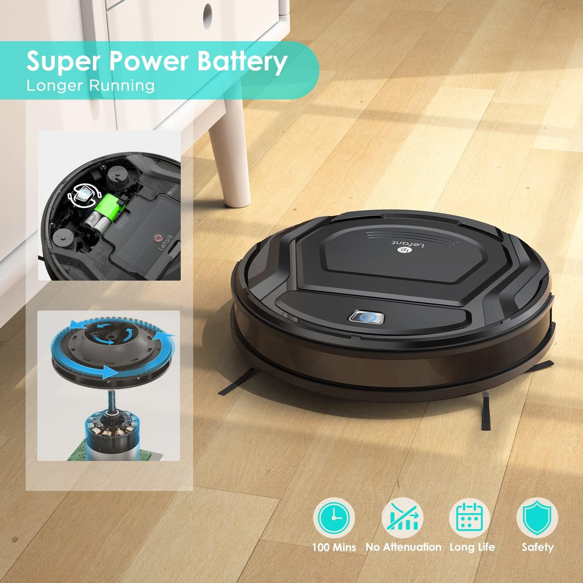 Robot Vacuum and Mop Tangle-free Suction Ultra-Thin Robotic Vacuum Cleaner B68383