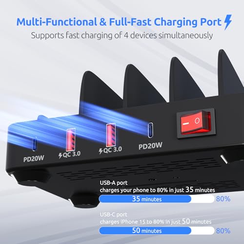 Black 4-Port Charging Station O909374