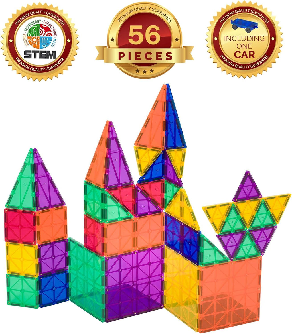 56 Pc Magnetic Tiles Building Set H678604